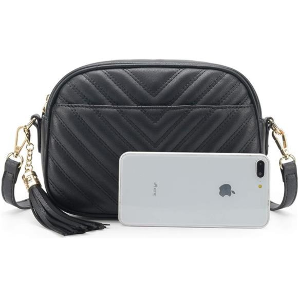 Quilted Crossbody Bag Black Lm706v - Picture 2 of 6